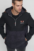 Купить Куртка-анорак спортивная мужская темно-серого цвета 88629TC, фото 6