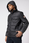 Купить Куртки мужские стеганная с капюшоном черного цвета 88633Ch, фото 10