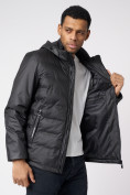 Купить Куртки мужские стеганная с капюшоном черного цвета 88633Ch, фото 11