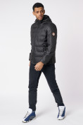 Купить Куртки мужские стеганная с капюшоном черного цвета 88633Ch, фото 3