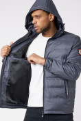 Купить Куртки мужские стеганная с капюшоном темно-серого цвета 88633TC, фото 10