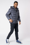 Купить Куртки мужские стеганная с капюшоном темно-серого цвета 88633TC, фото 5