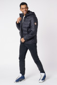 Купить Куртки мужские стеганная с капюшоном темно-синего цвета 88633TS, фото 7