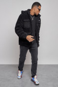 Купить Плюшевая куртка мужская с капюшоном молодежная черного цвета 88636Ch, фото 10