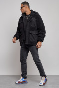Купить Плюшевая куртка мужская с капюшоном молодежная черного цвета 88636Ch, фото 2