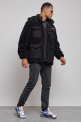 Купить Плюшевая куртка мужская с капюшоном молодежная черного цвета 88636Ch, фото 3