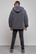 Купить Плюшевая куртка мужская с капюшоном молодежная серого цвета 88636Sr, фото 4