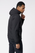 Купить Куртка мужская на резинке с капюшоном черного цвета 88652Ch, фото 10