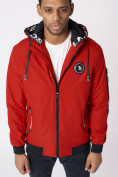 Купить Куртка мужская на резинке с капюшоном красного цвета 88652Kr, фото 13