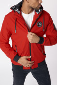 Купить Куртка мужская на резинке с капюшоном красного цвета 88652Kr, фото 9