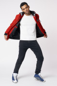 Купить Куртка мужская на резинке с капюшоном красного цвета 88652Kr, фото 7