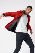 Купить Куртка мужская на резинке с капюшоном красного цвета 88652Kr, фото 11
