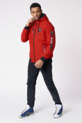 Купить Куртка мужская на резинке с капюшоном красного цвета 88652Kr, фото 2
