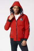 Купить Куртка мужская на резинке с капюшоном красного цвета 88652Kr, фото 10
