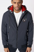Купить Куртка мужская на резинке с капюшоном темно-серого цвета 88652TC, фото 4
