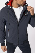 Купить Куртка мужская на резинке с капюшоном темно-серого цвета 88652TC, фото 8