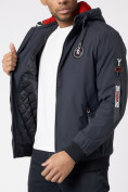 Купить Куртка мужская на резинке с капюшоном темно-серого цвета 88652TC, фото 9