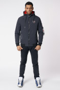 Купить Куртка мужская на резинке с капюшоном темно-серого цвета 88652TC, фото 10