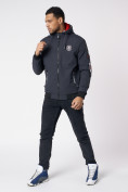 Купить Куртка мужская на резинке с капюшоном темно-серого цвета 88652TC, фото 12