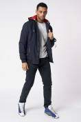 Купить Куртка мужская на резинке с капюшоном темно-синего цвета 88652TS, фото 12