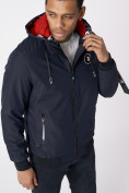 Купить Куртка мужская на резинке с капюшоном темно-синего цвета 88652TS, фото 6