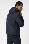 Купить Куртка мужская на резинке с капюшоном темно-синего цвета 88652TS, фото 8
