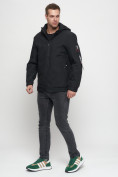 Купить Куртка спортивная мужская на резинке большого размера черного цвета 88657Ch, фото 2