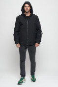 Купить Куртка спортивная мужская на резинке большого размера черного цвета 88657Ch, фото 5