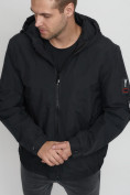 Купить Куртка спортивная мужская на резинке большого размера черного цвета 88657Ch, фото 8
