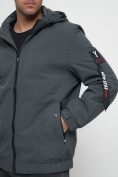 Купить Куртка спортивная мужская на резинке большого размера серого цвета 88657Sr, фото 10