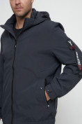 Купить Куртка спортивная мужская на резинке большого размера темно-серого цвета 88657TC, фото 7