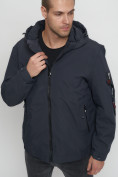 Купить Куртка спортивная мужская на резинке большого размера темно-серого цвета 88657TC, фото 8