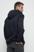 Купить Куртка спортивная мужская на резинке большого размера темно-синего цвета 88657TS, фото 9