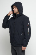 Купить Куртка спортивная мужская на резинке большого размера темно-синего цвета 88657TS, фото 11