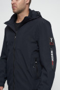 Купить Куртка спортивная мужская на резинке большого размера темно-синего цвета 88657TS, фото 14