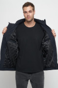 Купить Куртка спортивная мужская на резинке большого размера темно-синего цвета 88657TS, фото 15