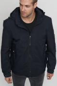 Купить Куртка спортивная мужская на резинке большого размера темно-синего цвета 88657TS, фото 6