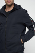 Купить Куртка спортивная мужская на резинке большого размера темно-синего цвета 88657TS, фото 8