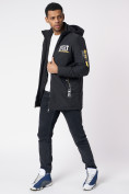 Купить Куртка мужская удлиненная с капюшоном черного цвета 88661Ch, фото 5