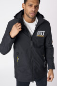Купить Куртка мужская удлиненная с капюшоном черного цвета 88661Ch, фото 11