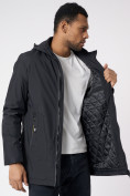 Купить Куртка мужская удлиненная с капюшоном черного цвета 88661Ch, фото 15