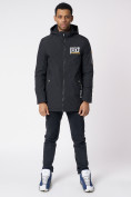 Купить Куртка мужская удлиненная с капюшоном черного цвета 88661Ch, фото 2