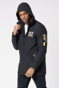 Купить Куртка мужская удлиненная с капюшоном черного цвета 88661Ch, фото 7