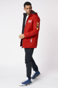 Купить Куртка мужская удлиненная с капюшоном красного цвета 88661Kr, фото 4