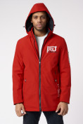 Купить Куртка мужская удлиненная с капюшоном красного цвета 88661Kr, фото 9