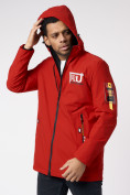 Купить Куртка мужская удлиненная с капюшоном красного цвета 88661Kr, фото 10
