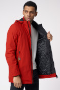 Купить Куртка мужская удлиненная с капюшоном красного цвета 88661Kr, фото 15