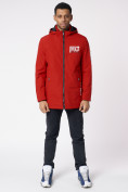 Купить Куртка мужская удлиненная с капюшоном красного цвета 88661Kr, фото 3