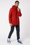 Купить Куртка мужская удлиненная с капюшоном красного цвета 88661Kr, фото 5