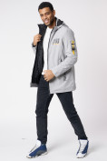Купить Куртка мужская удлиненная с капюшоном светло-серого цвета 88661SS, фото 4
